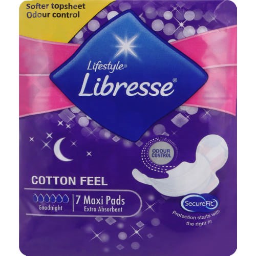 Picture of LIBRESSE MAXI PADS COTTON FEEL GOOD NIGHT - 7'S