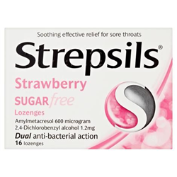 Show details for STREPSILS LOZENGES SUGARFREE STRAWBERRY - 16'S Picture of STREPSILS LOZENGES SUGARFREE STRAWBERRY - 16'S