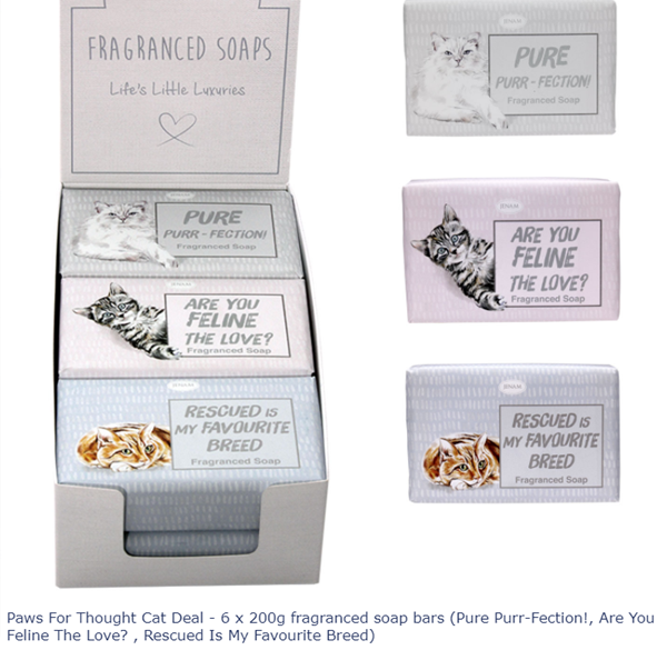 Picture of PAWS FOR THOUGHT SOAP BARS - CATS ASSORTED