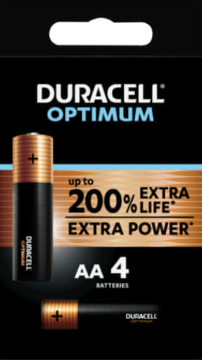 Picture of DURACELL OPTIMUM XTRA POWER BATTERIES - AA - 4'S